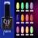 Neon nail polish gel, 3 phase, 8 ml, led/uv, blue color with sparkles (38)