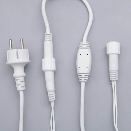 Garland "fringe" 3 × 0.6 m, IP44, UMS, white thread, 160 LED, glow of white and blue, blinking, 220 V-3