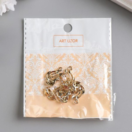 Decor for the creativity of the rhinestone "Golden Fish" 2x1.3 cm-4