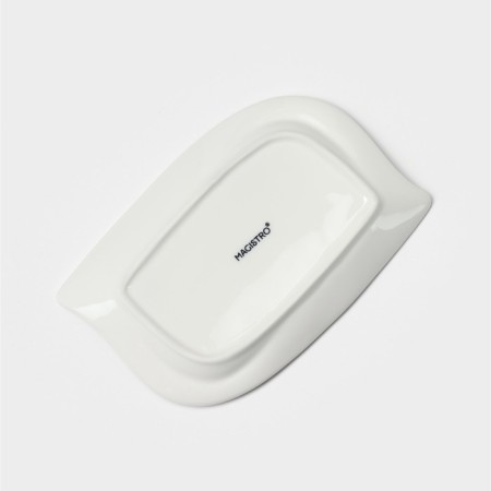 Porcelain dish Magistro "Libretto", 14 × 9.5 cm, white color-4