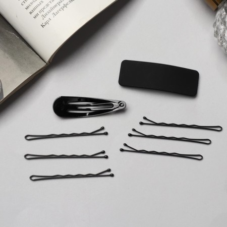 Invisibility for hair "Steisi" (set of 10 pcs) Solid geometry, 5 cm, black-1