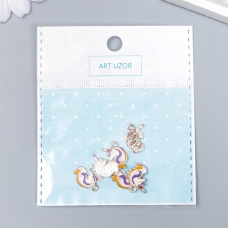 Decor for creativity metal, enamel "Unicorn with mane" 1.5x1.3 cm-3