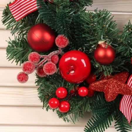 New Year's Wreath D-33 cm "Snow Apple"-1