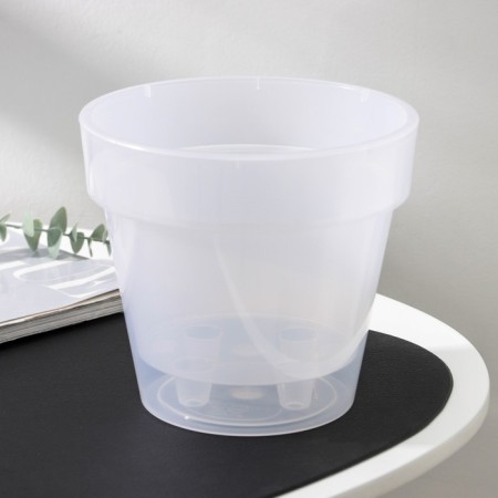 Kashpo for flowers with an insert "Porto", 2.4 l, the color is transparent