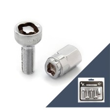 Secret Bolt M12x1.5, 44/29, sphere, chrome, 4 pcs + key