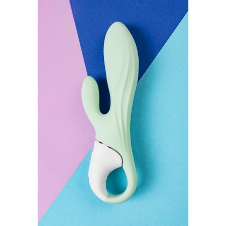 Unrealistic vibrator Satiffyer Air Pump Bunny 5, silicone, green, 15 cm-3