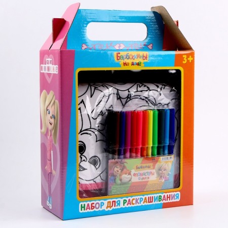 Set Color Barboskina's backpack, bag 28 × 28 × 10 cm, felt -tip pens 12 colors-6