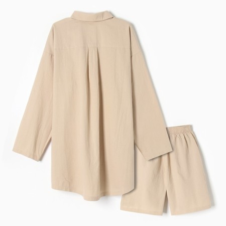 Female set (shirt, shorts) KAFTAN Size 44-46, beige-12