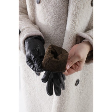 Female gloves, size 8.5, with insulation, black color-2