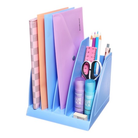 Papers stand, plastic Erichkrause Regatta, Pastel Bloom, Blue-1