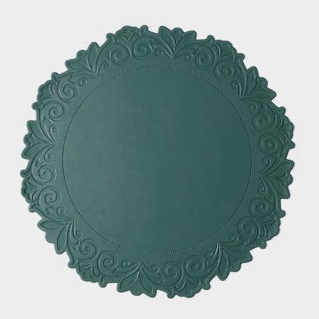 Set of serving “Eloise”, 4 pcs, d = 37.5 cm, green color, green-1
