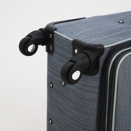 Small suitcase 24 "On the zipper, code castle, with extension, the color is gray-7