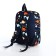 A backpack with a zipper, external pocket, blue color