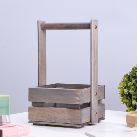 Box for potted flowers, 16x16x9/28 cm, spruce-2