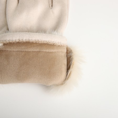 Gloves are female, dimensionless, without insulation, beige color-3