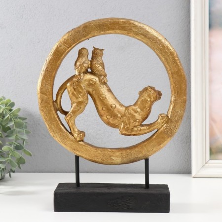 Souvenir Polystone "Cheetah and Owls" 23x7x29 cm-2