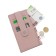 Cartholder, genuine leather, pink 15x9x1 cm