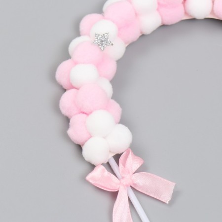 Decor for the creativity "Arka from Pompons" white-pink 20x14 cm-2