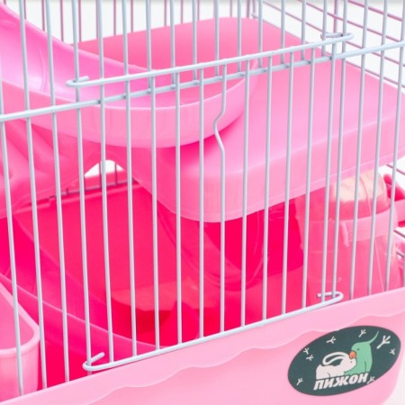 A cage for small rodents "Pigzon", with a filling, 23 x 17 x 40 cm, pink-6