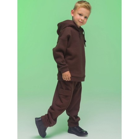 Sweatshirt for boys, height 146 cm, chocolate color-1