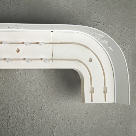 Binide cornice, “ultracompact. Sheet silver ", 260 cm, with a decorative bar 7 cm, white color-3
