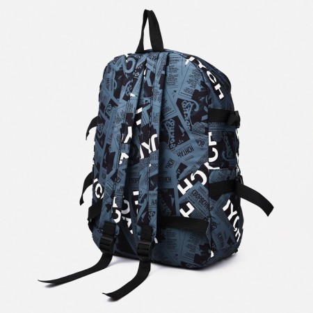 Young backpack from textiles on lightning, 3 pockets, color gray color-1