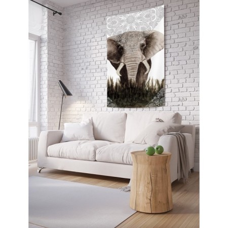 Decorative panel with photo printing "Mir Elephant", vertical, size 150x200 cm