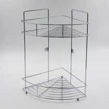 Wall corner shelf 2-tier Joy Home, chrome