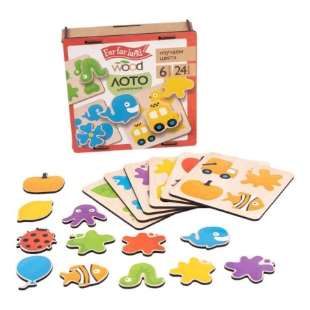 Loto wooden "Study colors", in a wooden box-6