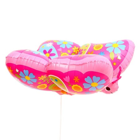 Foil ball 30 "Pink openwork butterfly"-1