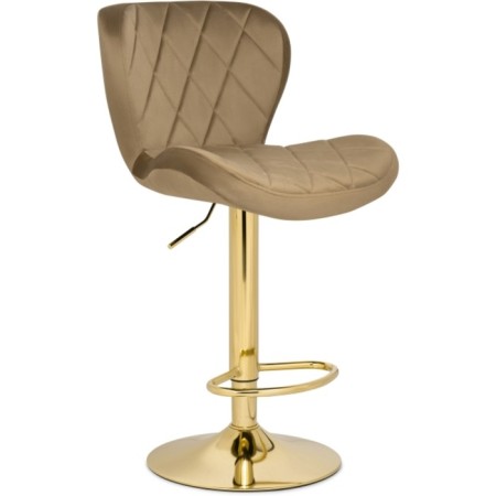 Barrier stool Porch metal/velor, gold/beige 47x53x89 cm