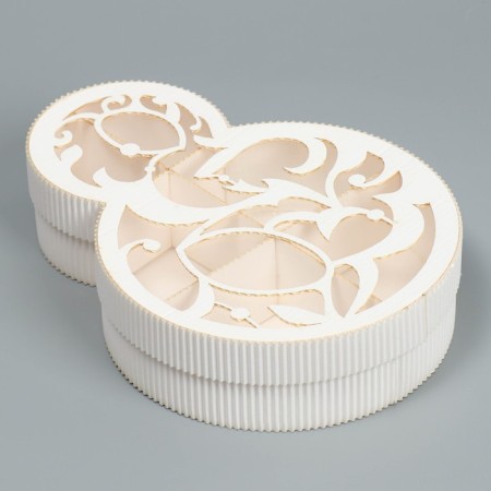 Gift box, confectionery packaging "March 8" White, 22 x 16 x 5 cm