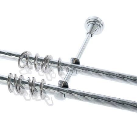 Double -rowing cornice “Left”, 180 cm, twisted, D = 1.6 cm, color silver gloss-1