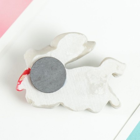 Magnet Polystone "Bunny with a butterfly" mix 4x2x6.5 cm-3