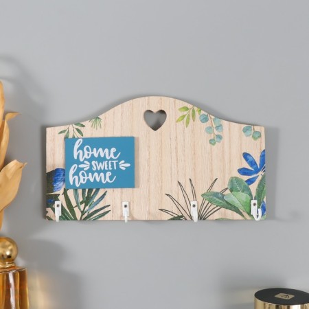 Hooks decorative wood "House, dear house. Plants" 24x13.5 cm