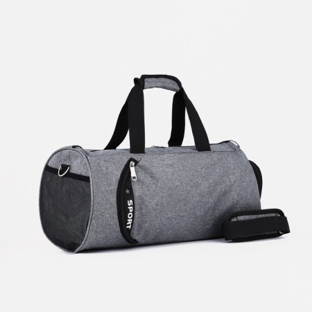 Sports bag with a zipper, shoes, long belt, gray color