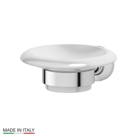 Holder with a soap dish, porcelain; Chrome, 3SC