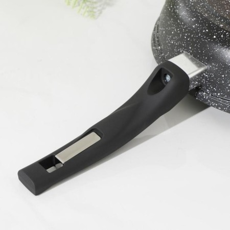 Granite Black Granite INDUCTION PRO, D = 24 cm, plastic handle, anti -stick coating, black color-3