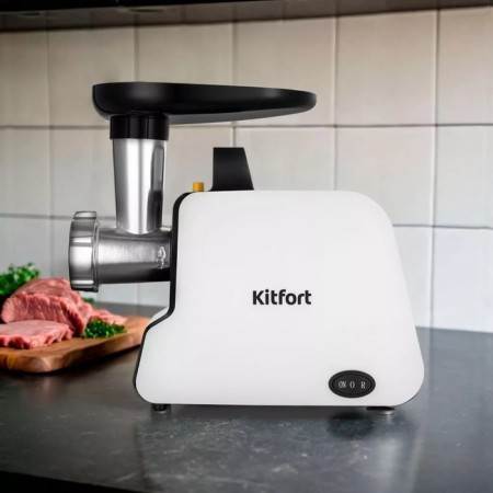 KitFort KT-2117, 300 W meat grinder, 1.2 kg/min, 3 nozzles, reverse, white and black-4