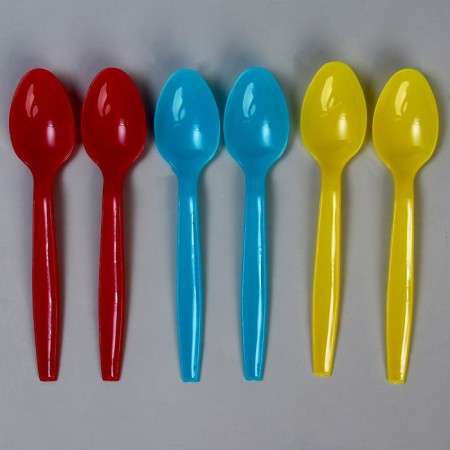 Tablespoons plastic, 6 pcs., Mix colors-4