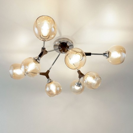 Ceiling chandelier Citilux "Til" CL138185, 80x80x30 cm, 8x60W, E27, brown color-9