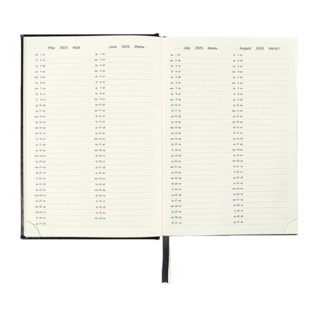 Dated diary 2024 A5 176 sheets, Devente.symbol, hard -skinned artificial leather, embossing foil, lies, cream block 70 g/m2, black-10
