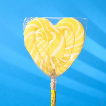 Caramel on a stick ’lolly heart two -color’ 70 g yellow-1