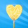 Caramel on a stick ’lolly heart two -color’ 70 g yellow