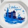 Ceramic Mengitsa “Happy New Year!”, 14 x 20 x 3 cm, white color