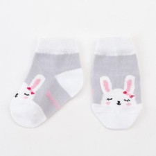 Socks children's baby I am “bunny”, gray color, 12-14 cm