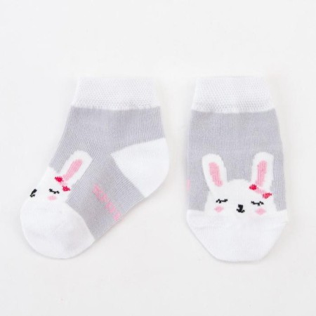 Socks children's baby I am “bunny”, gray color, 12-14 cm