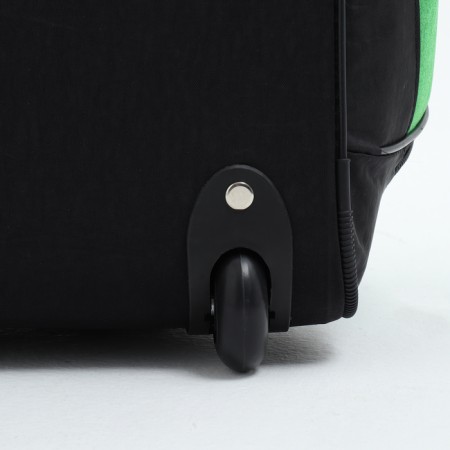 Road bag on wheels, 3 outer pockets, shoes, black/green color-3
