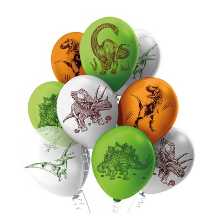 Latex ball 12 "Dinosaurs", pastel, 2-sided, set 25 pcs., Mix-1