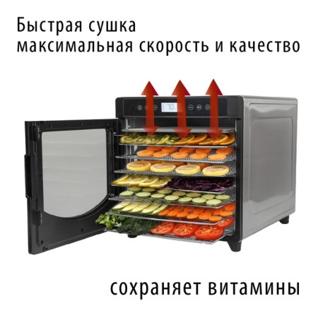 Pioneer FD108, 700 W, 10 tiers, silver vegetables and fruits.-6